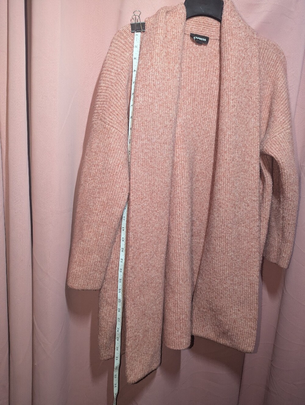 EXPRESS Ribbed Pink Open Cardigan Large - Picture 7 of 13